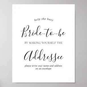 Minimalistische Adresse auf Umschlag für Brautpart Poster