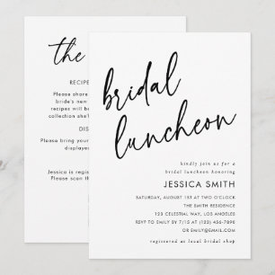 Minimalistische All-in-One-QR-Code-Bridal-Luncheon Einladung