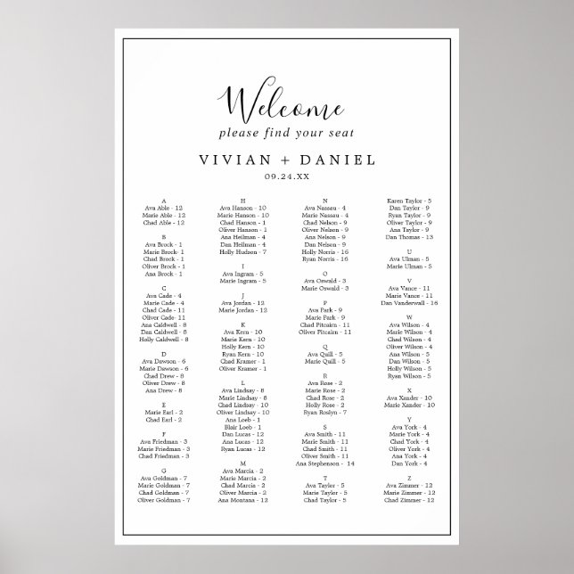 Minimalistische Alphabetisierungsdiagramme Poster (Vorne)