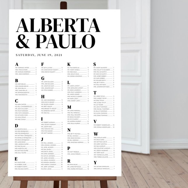 Minimalistische Alphabetisierungstabelle Personali Poster (Von Creator hochgeladen)