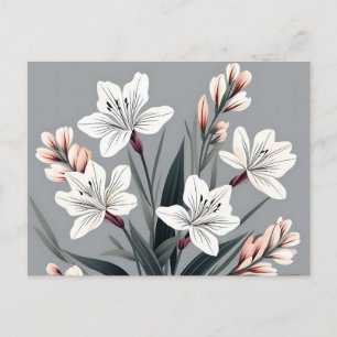 Minimalistische Alstroemeria Postkarte