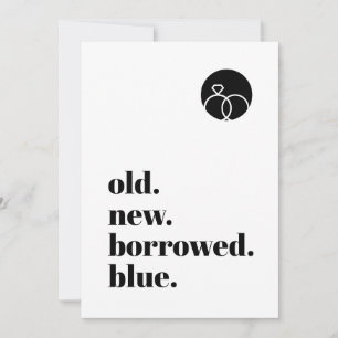 Minimalistische alte neue geliehene blaue moderne  save the date