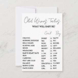 Minimalistische alte Weiber Geschichten Baby Showe Einladung
