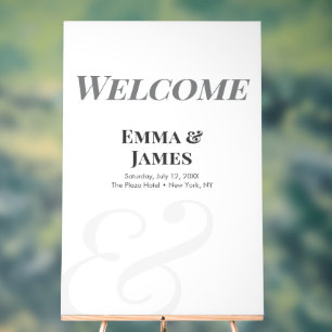Minimalistische Ampersand-Hochzeit Acryl-Willkom Acrylschild