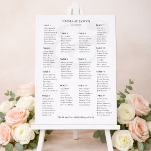 Minimalistische Ampersand-Hochzeit Sitzordnung f Poster
