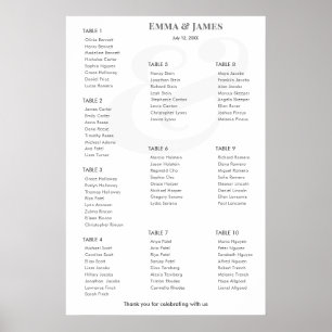 Minimalistische Ampersand-Hochzeit   Sitzplan   10 Poster