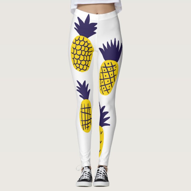 Minimalistische Ananas, buntes abstraktes Design. Leggings (Vorderseite)