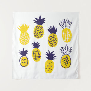 Minimalistische Ananas, buntes abstraktes Design. Wandteppich