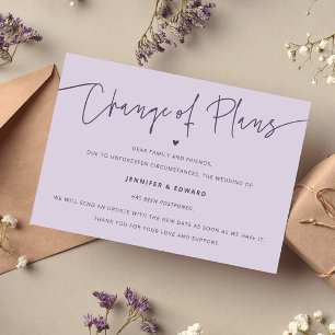 Minimalistische Änderungspläne Hochzeitsupdate Lil Einladung