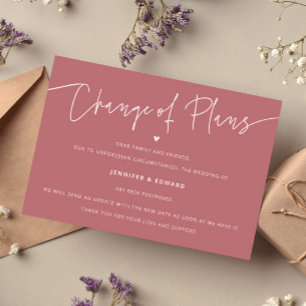 Minimalistische Änderungspläne Hochzeitsupdate pin Einladung