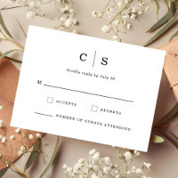 Minimalistische anfängliche Monogramm-Hochzeits-RS