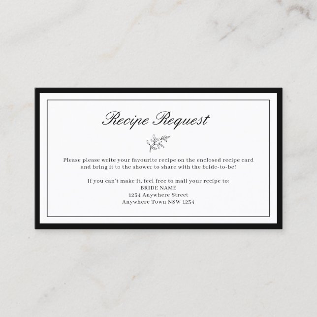 Minimalistische Anforderungskarte für das Leaf-Rez Visitenkarte (Vorderseite)