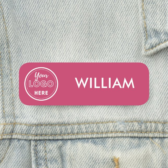 Minimalistische Angestellte für , rosa Firmenlogos Namensschild (Von Creator hochgeladen)