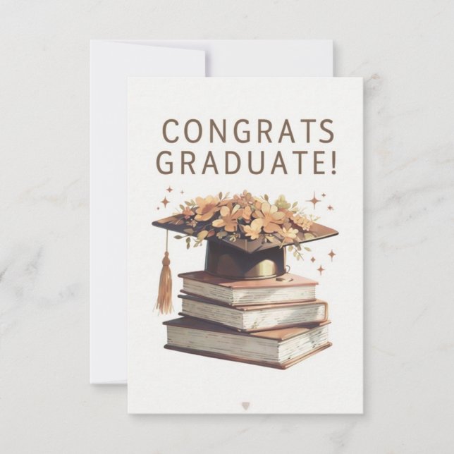 Minimalistische Anime Style Abschluss Grußkarte (Vorderseite)