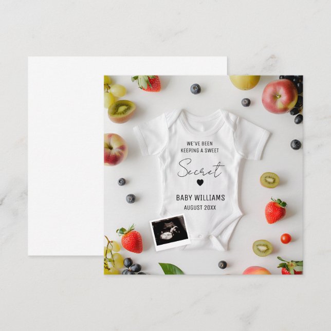 Minimalistische Ankündigung der Sommerschwangersch (Vorne/Hinten)