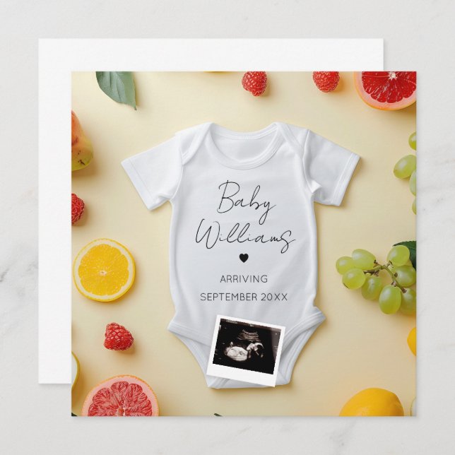 Minimalistische Ankündigung der Sommerschwangersch (Vorne/Hinten)