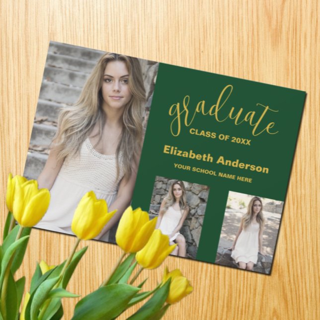 Minimalistische Ankündigung von 3 Fotos Abschluss (Von Creator hochgeladen)