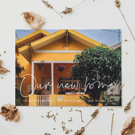 Minimalistische Ankündigung zur Bewegung des Fotos Postkarte