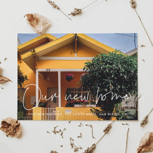 Minimalistische Ankündigung zur Bewegung des Fotos Postkarte