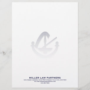 Minimalistische Anwaltskanzlei Letterhead Navy Typ Briefbogen
