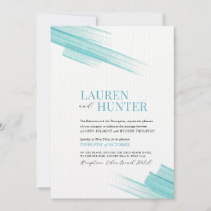 Minimalistische Aqua Tinte Striche Einladung