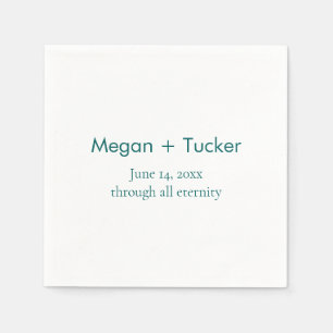 Minimalistische Aquamarine Paarnamen und Datum Hoc Serviette