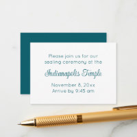 Minimalistische Aquamarine Script Temple Sealing E