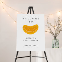 Minimalistische Aquarell Orange Babyparty Willkomm