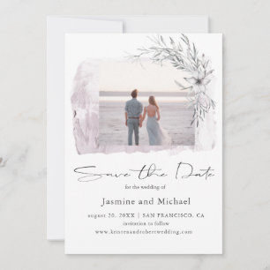 Minimalistische Aquarell-Rosa-Foto-Save-the-Date-K Save The Date
