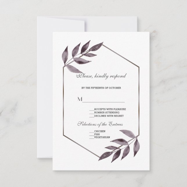 Minimalistische Aquarelltöne RSVP Karte (Vorderseite)