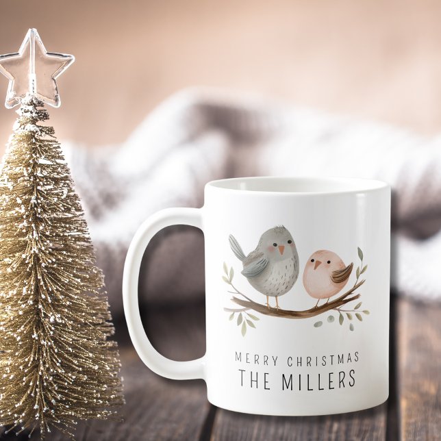 Minimalistische Aquarellvögel Kaffeetasse (Von Creator hochgeladen)