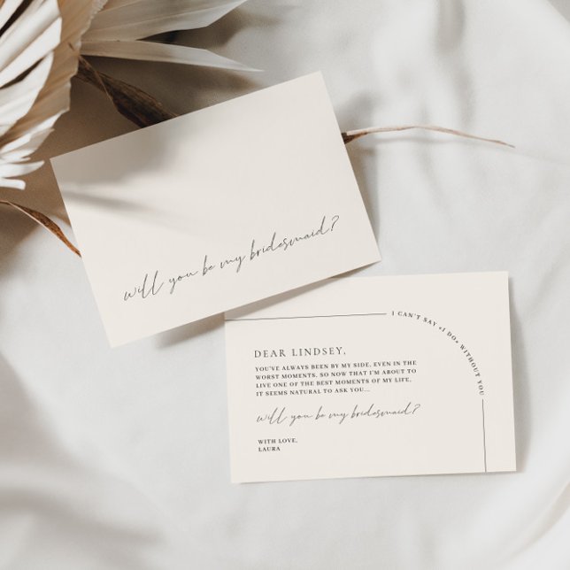 Minimalistische Arch Bridesmaid-Vorschlagskarte Einladung (Von Creator hochgeladen)