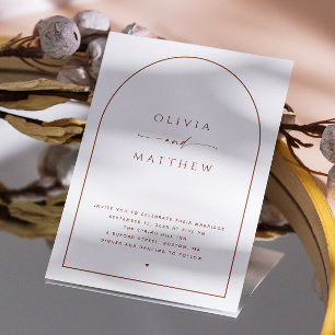 Minimalistische Arch-Hochzeit. Moderner Foto- und  Einladung