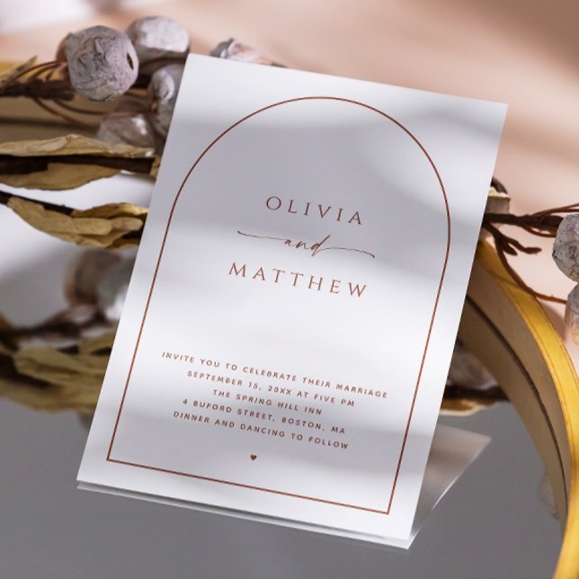 Minimalistische Arch-Hochzeit. Moderner Foto- und  Einladung (Von Creator hochgeladen)