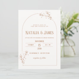 Minimalistische Arch Wedding Einladung mit Blumenk