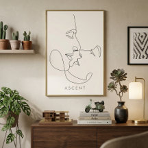 Minimalistische 'ASCENT' Architektur-Linienkunst -