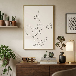 Minimalistische 'ASCENT' Architektur-Linienkunst - Poster