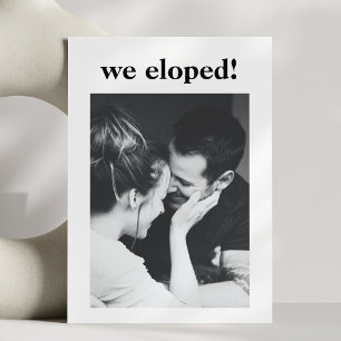 Minimalistische Ästhetik Foto-Elopement-Party Einladung