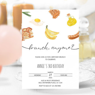 Minimalistische Ästhetik Geburtstagsbrunch Einladung
