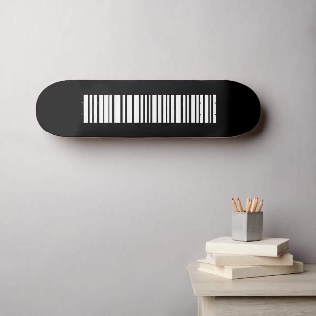 Minimalistische Ästhetik mit Barcode Skateboard (Wandkunst (Horz))