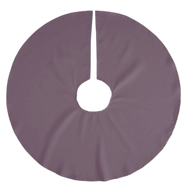 Minimalistische Aubergine lila solide schlicht ele Polyester Weihnachtsbaumdecke (Vorderseite)