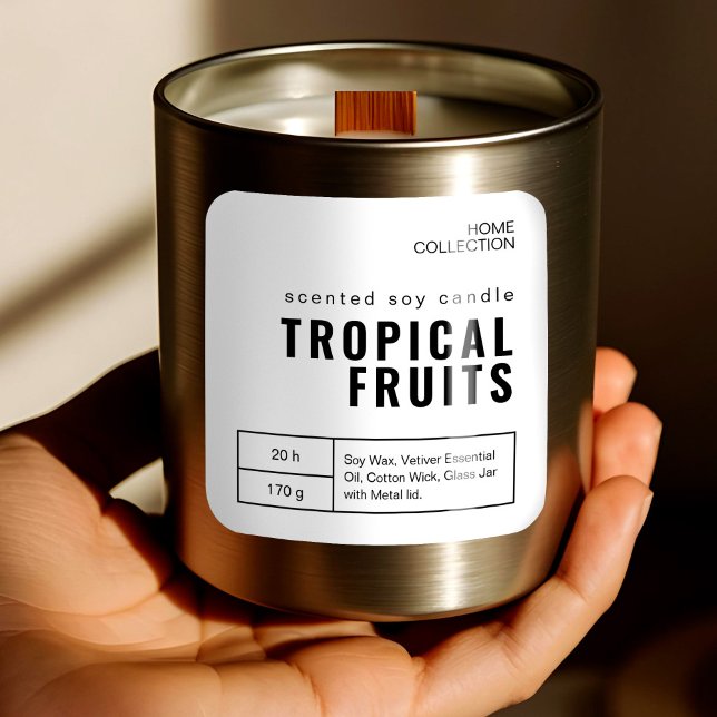 Minimalistische Aufkleber für weiße und schwarze K (Minimalist White & Black Candle Labels Stickers)