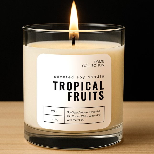 Minimalistische Aufkleber für weiße und schwarze K (Minimalist White & Black Candle Labels Stickers)