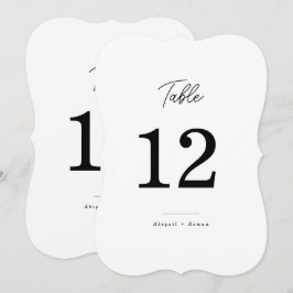 Minimalistische ausgestanzte Skript-Hochzeitstisch Einladung