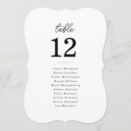 Minimalistische ausgestanzte Skript-Hochzeitstisch Einladung