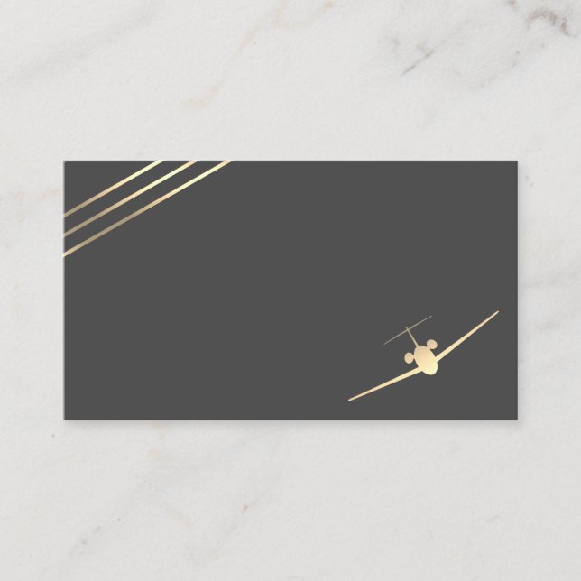 Minimalistische Aviation Gold Jet Business Card Visitenkarte (Vorderseite)