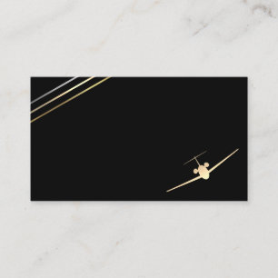Minimalistische Aviation Gold Jet Business Card Visitenkarte