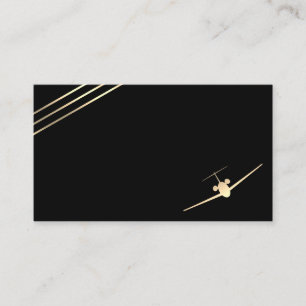 Minimalistische Aviation Gold Jet Business Card Visitenkarte