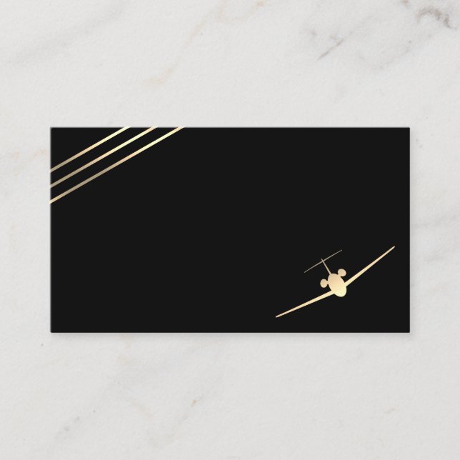 Minimalistische Aviation Gold Jet Business Card Visitenkarte (Vorderseite)