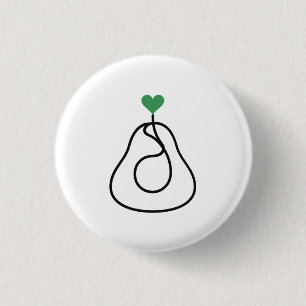 Minimalistische Avocado-One-Line-Art mit grünem He Button